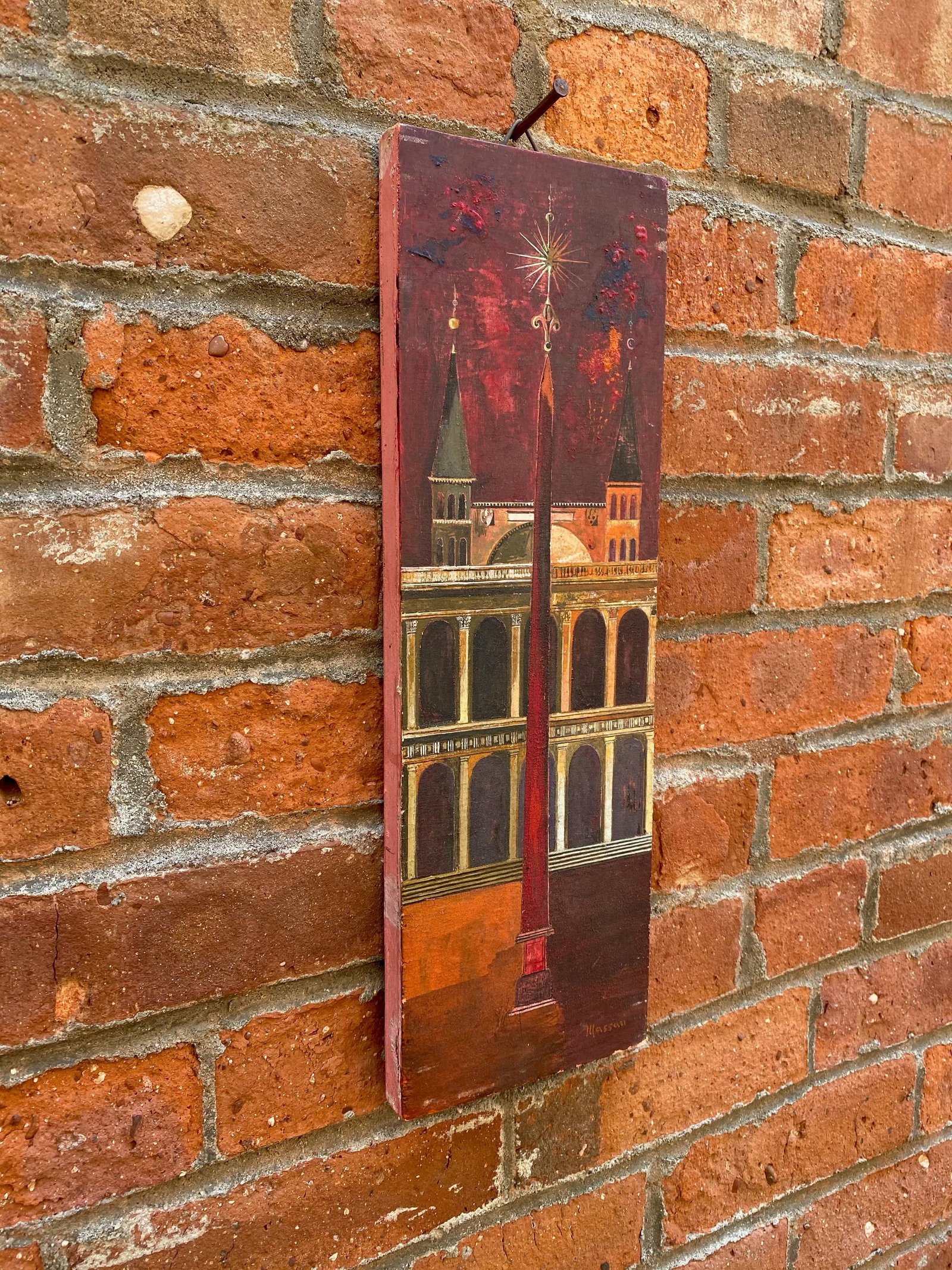 1960s Modernist Italian Renaissance Style Architectural Painting - 3