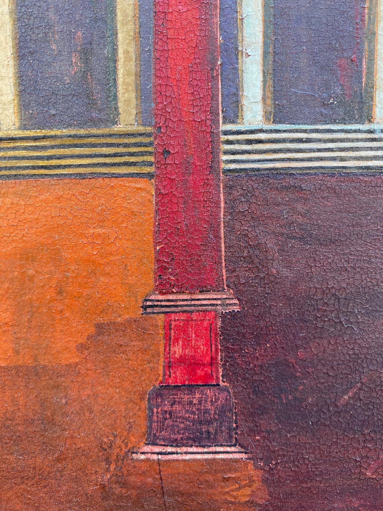 1960s Modernist Italian Renaissance Style Architectural Painting - 6