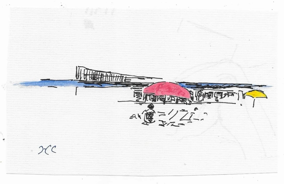 1980s Heard Cirker Beach Watercolor - 2