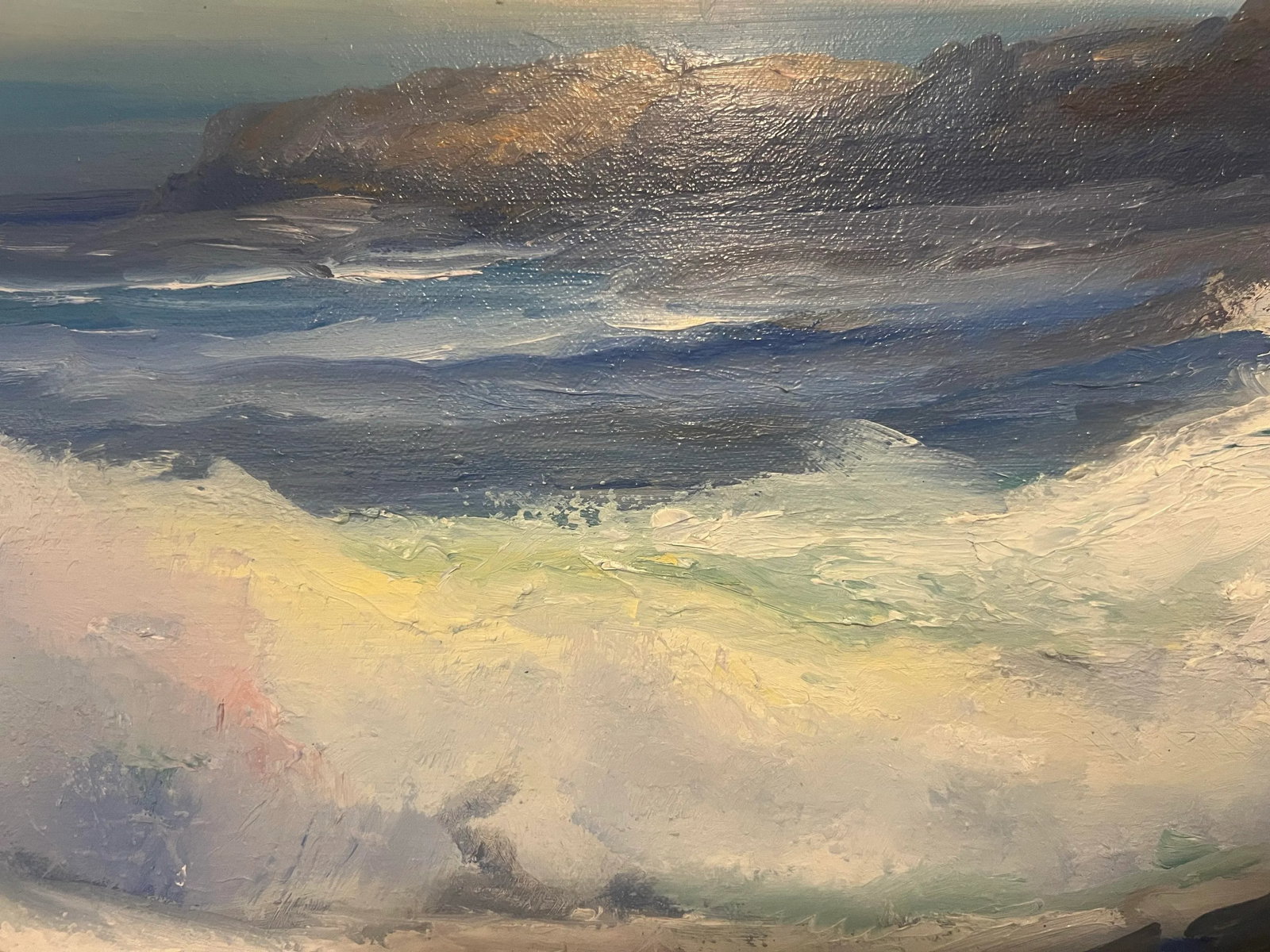 Roger Curtis (1910-2000), Vintage Abstract Coastal Oceanscape, Amazing Blue Hues, Signed - 4