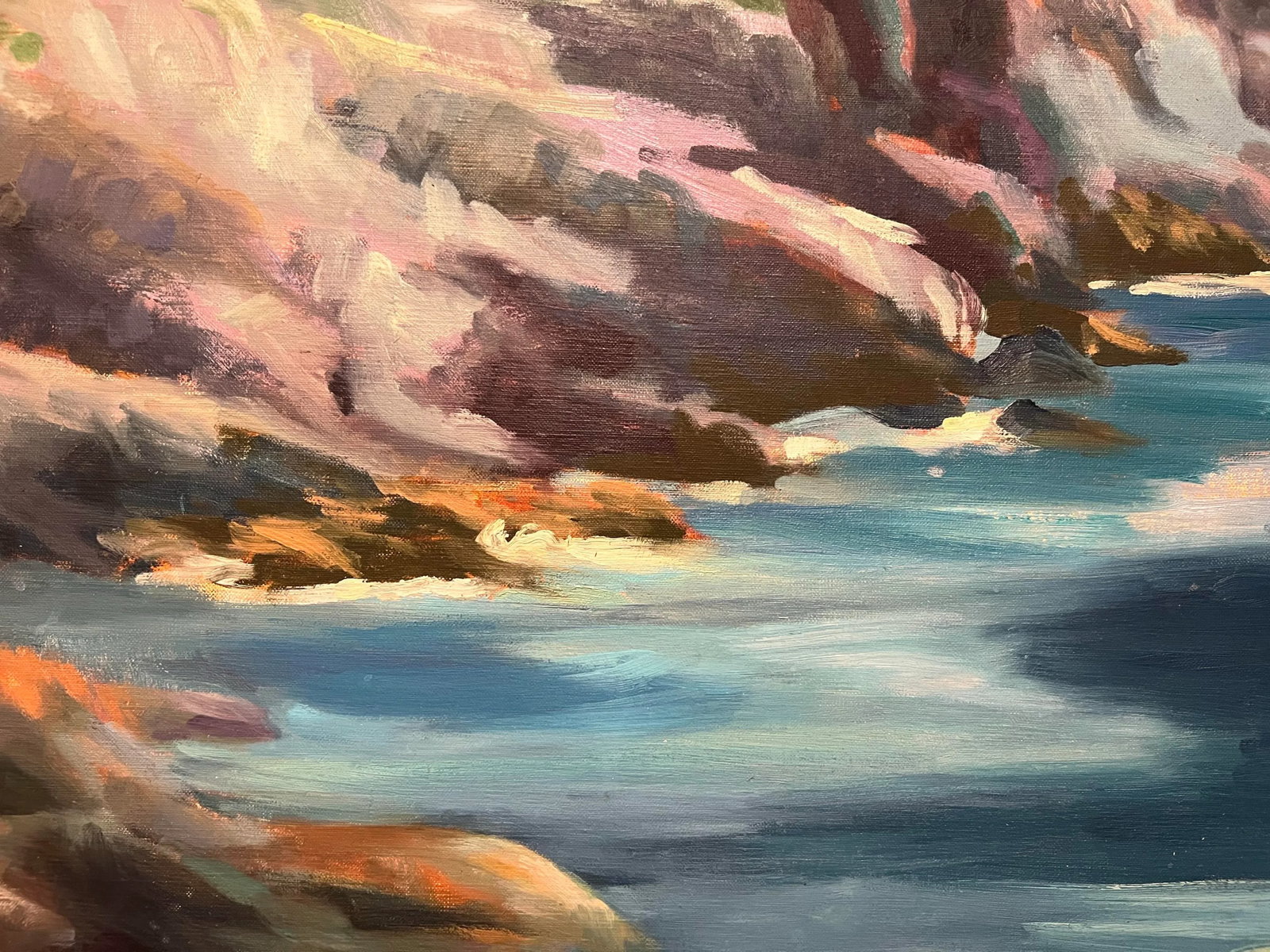 Tina Ingraham (1947-), Large Postmodern Vivid Colored Maine Landscape Seascape, Monhegan Island, Sig - 3
