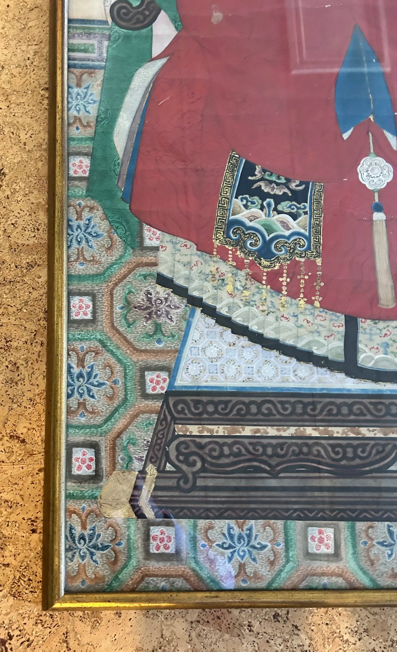 Large Chinese Ancestor Portrait, Watercolor on Silk - 5