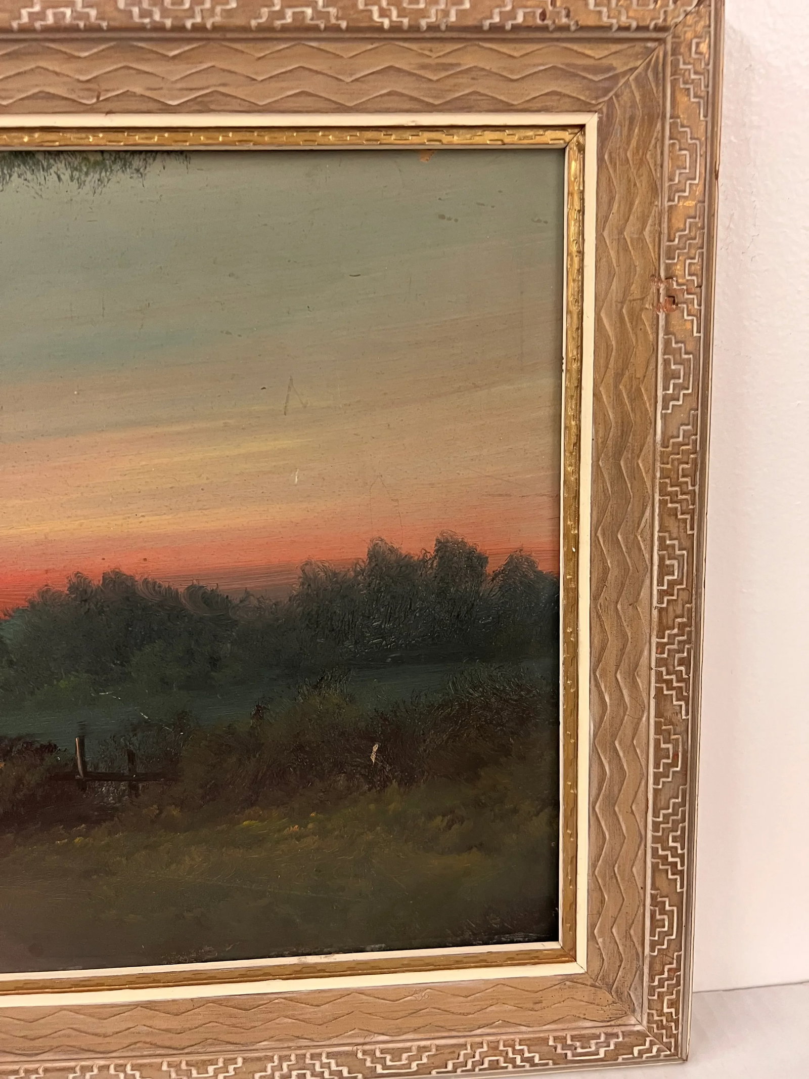 1970s Vintage Mid Century Modern Traditional Style Oil Painting of Serene Landscape - 3