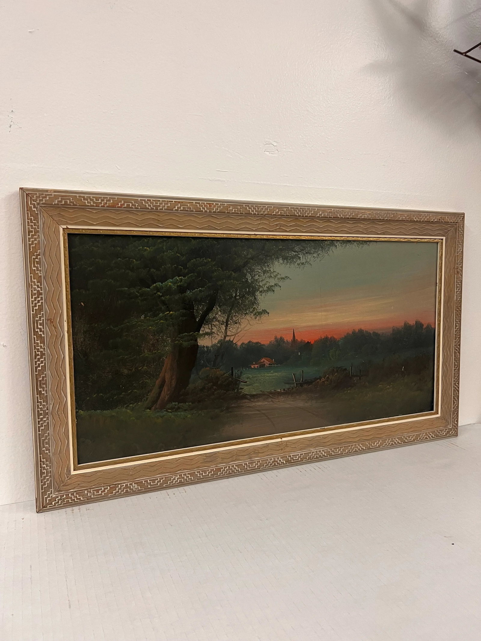 1970s Vintage Mid Century Modern Traditional Style Oil Painting of Serene Landscape - 6