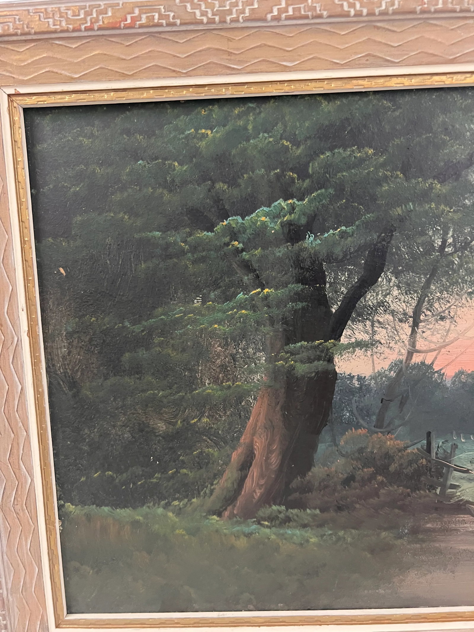 1970s Vintage Mid Century Modern Traditional Style Oil Painting of Serene Landscape - 8