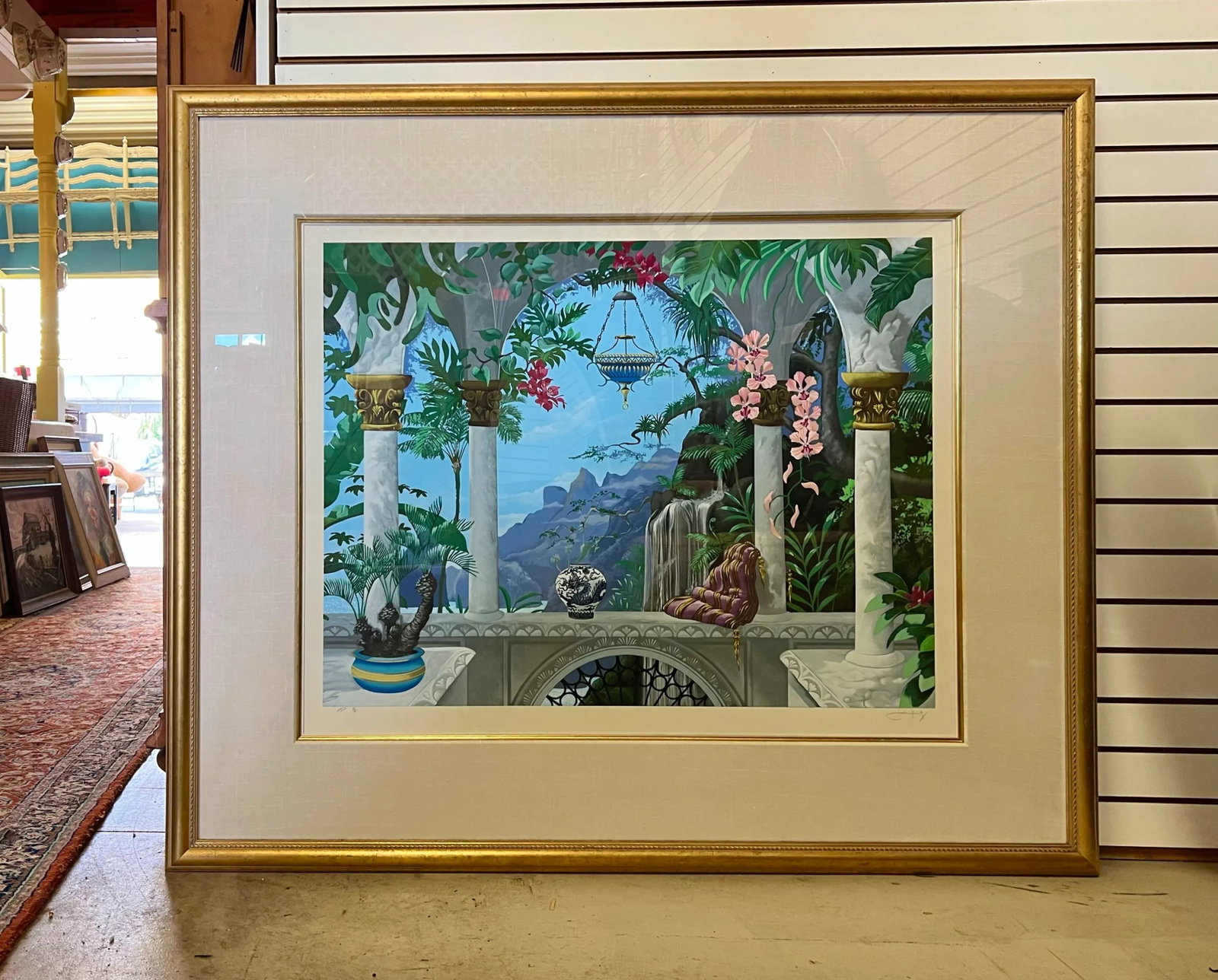 Vintage Colorful Large Framed Art Ap Signed John Kiraly - 2