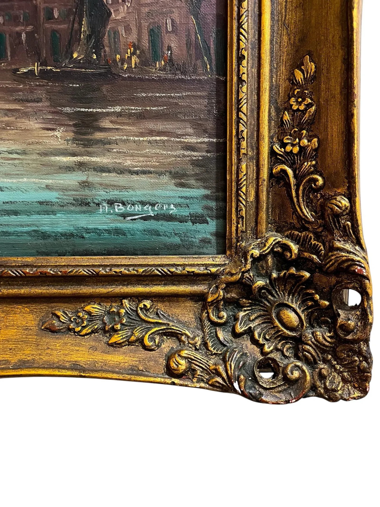 Early 20th Century Signed Impressionist Painting by Berend Adrianus Bongers in Original Giltwood Fra - 2