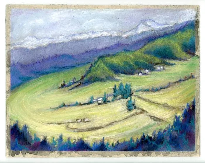 Original Pastel Landscape Painting, the Valley by Kathleen Ney - 3