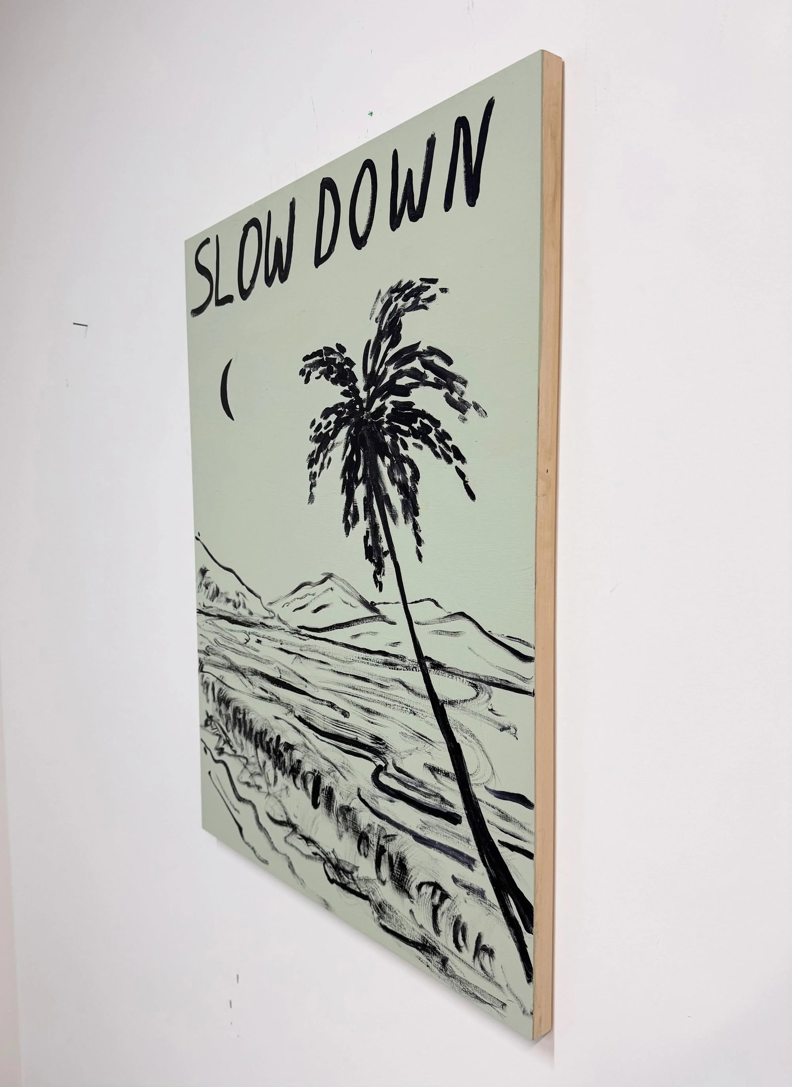 Slow Down, Contemporary Landscape Painting With Text by Matt Higgins - 3