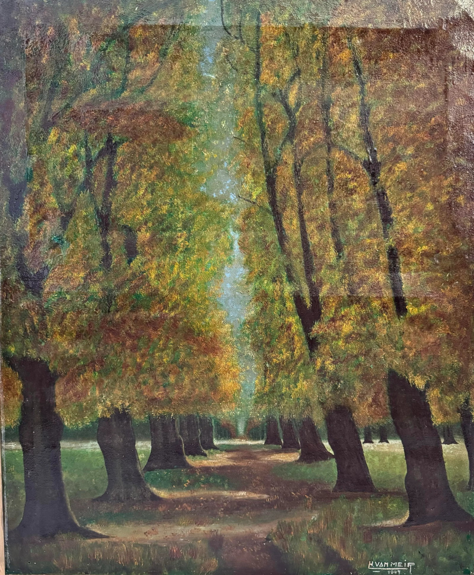 Dutch Oil Painting of a Wooded Path, 1947 - 3