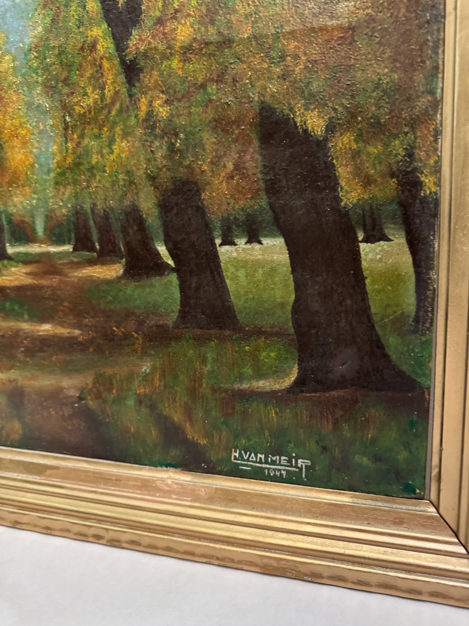 Dutch Oil Painting of a Wooded Path, 1947 - 5