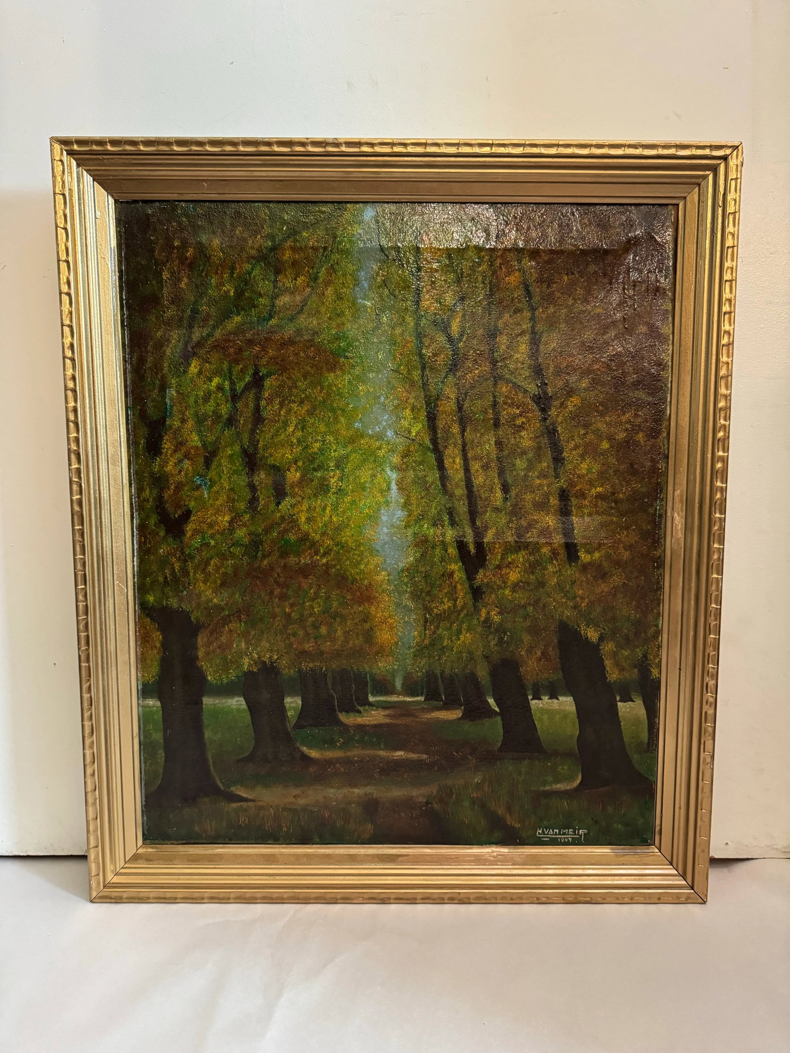 Dutch Oil Painting of a Wooded Path, 1947 - 7