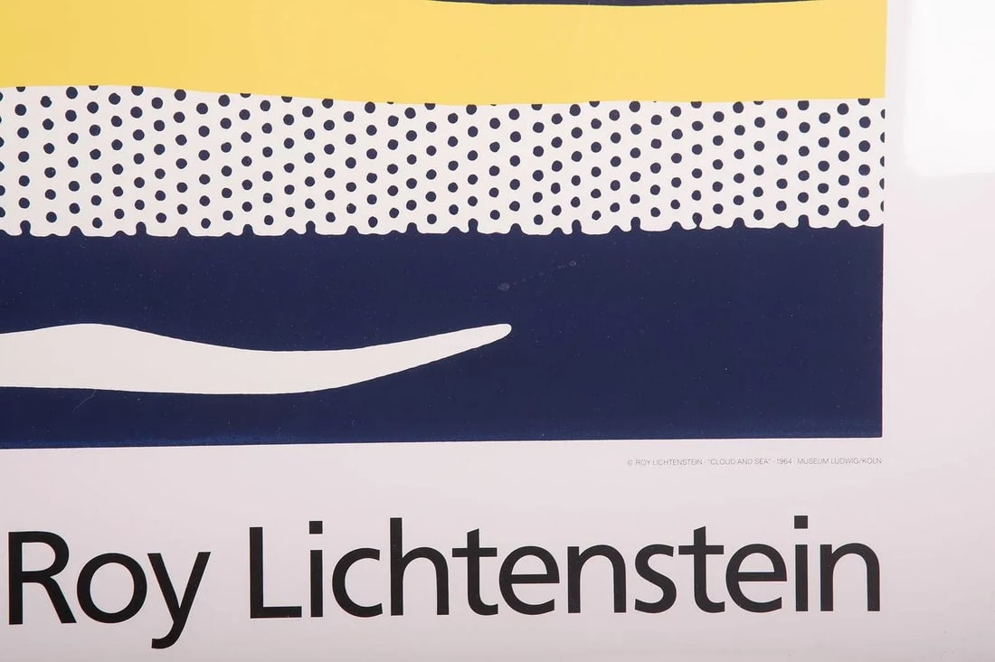 1980s Large 49" Roy Lichtenstein Museum Ludwig Koln Color Lithographic Poster, Framed - 5