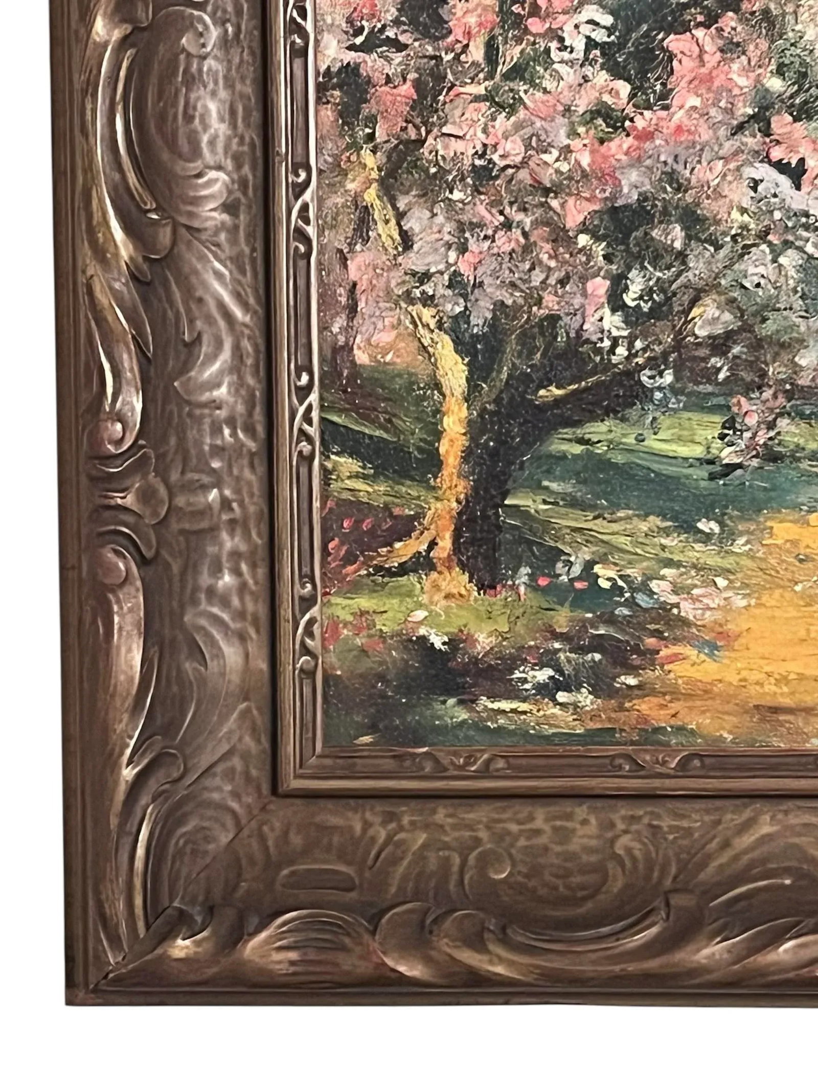 Early 1900s Antique Landscape Oil Painting in Period Frame. Signed - 3