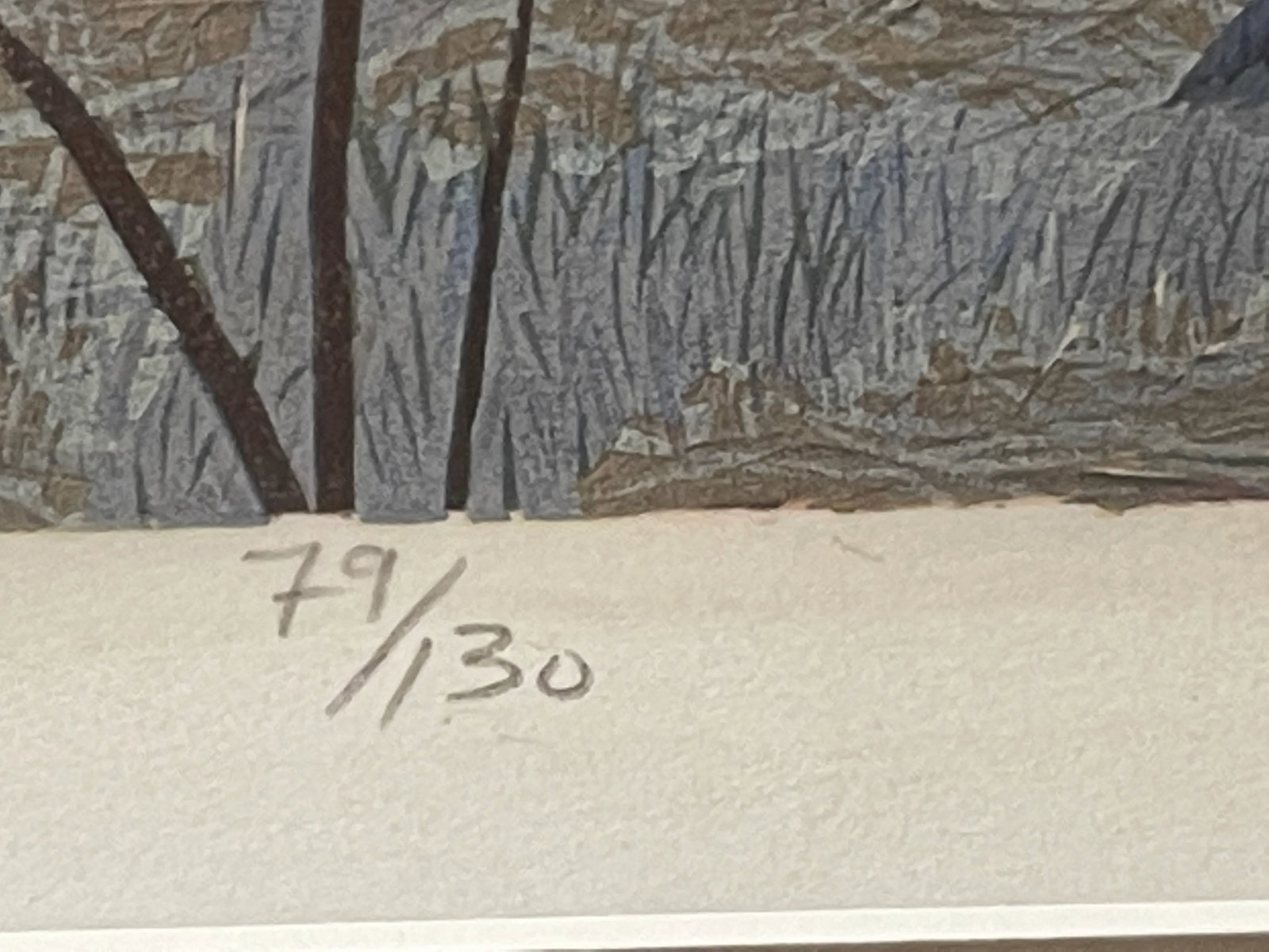 1980s Gordon Mortensen "April in Tahoe" Signed & Numbered Fine Art Woodcut Framed - 10