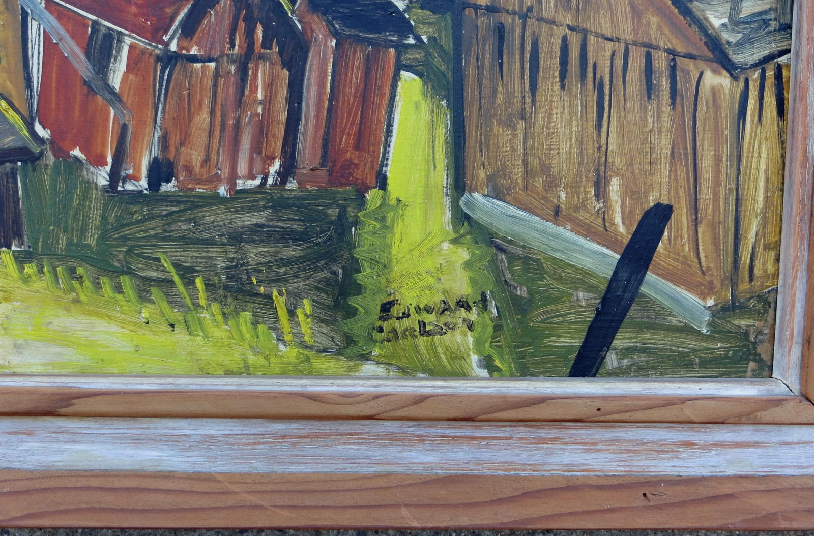 Regionalist Oil on Masonite, Signed Edward Carlson - 3
