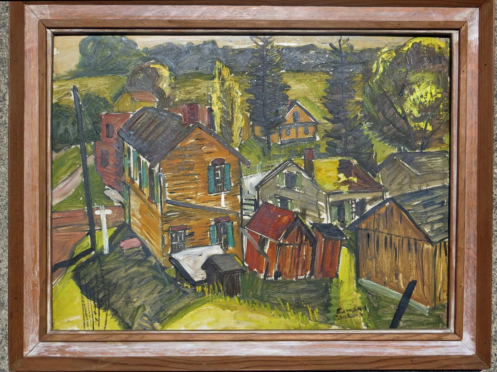 Regionalist Oil on Masonite, Signed Edward Carlson - 5