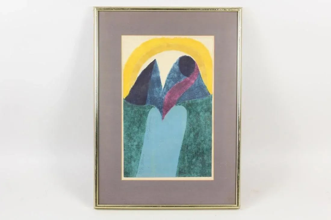 Original Signed Carol Summers "Moorea" Woodcut 74/75, Framed - 2