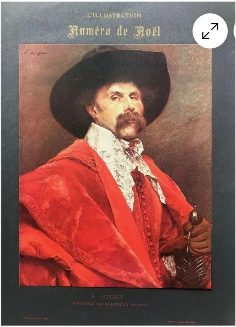 Ferdinand Roybet (French, 1840-1920) Portrait Painting of a Cavelier Ca. 1900 - 14