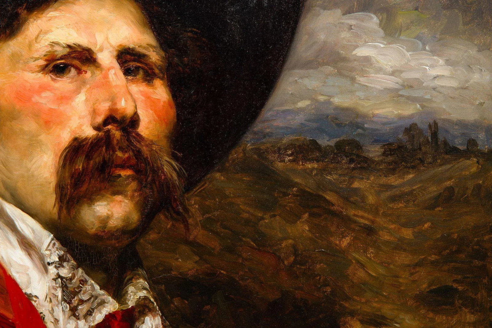 Ferdinand Roybet (French, 1840-1920) Portrait Painting of a Cavelier Ca. 1900 - 17