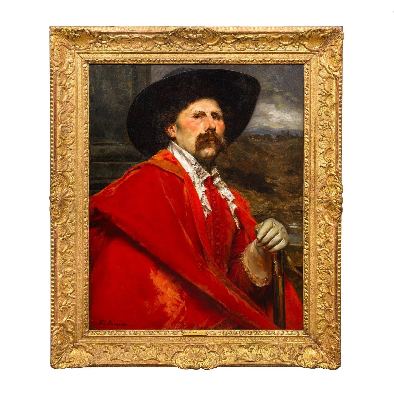 Ferdinand Roybet (French, 1840-1920) Portrait Painting of a Cavelier Ca. 1900 - 3