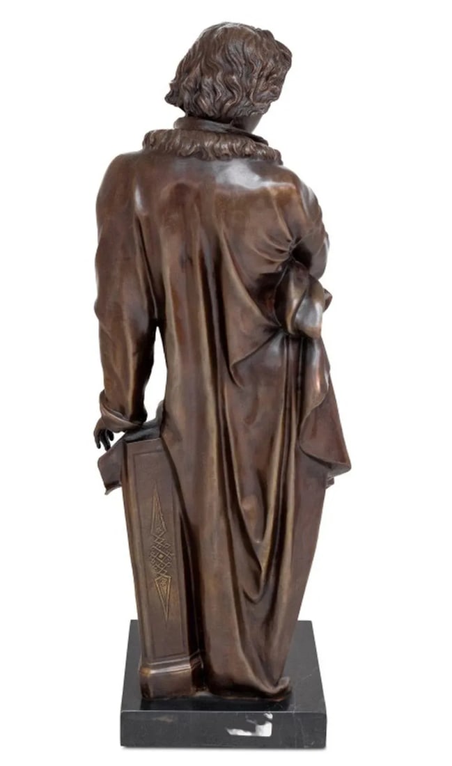 Figure of Beethoven Patinated Bronze Sculpture - 4