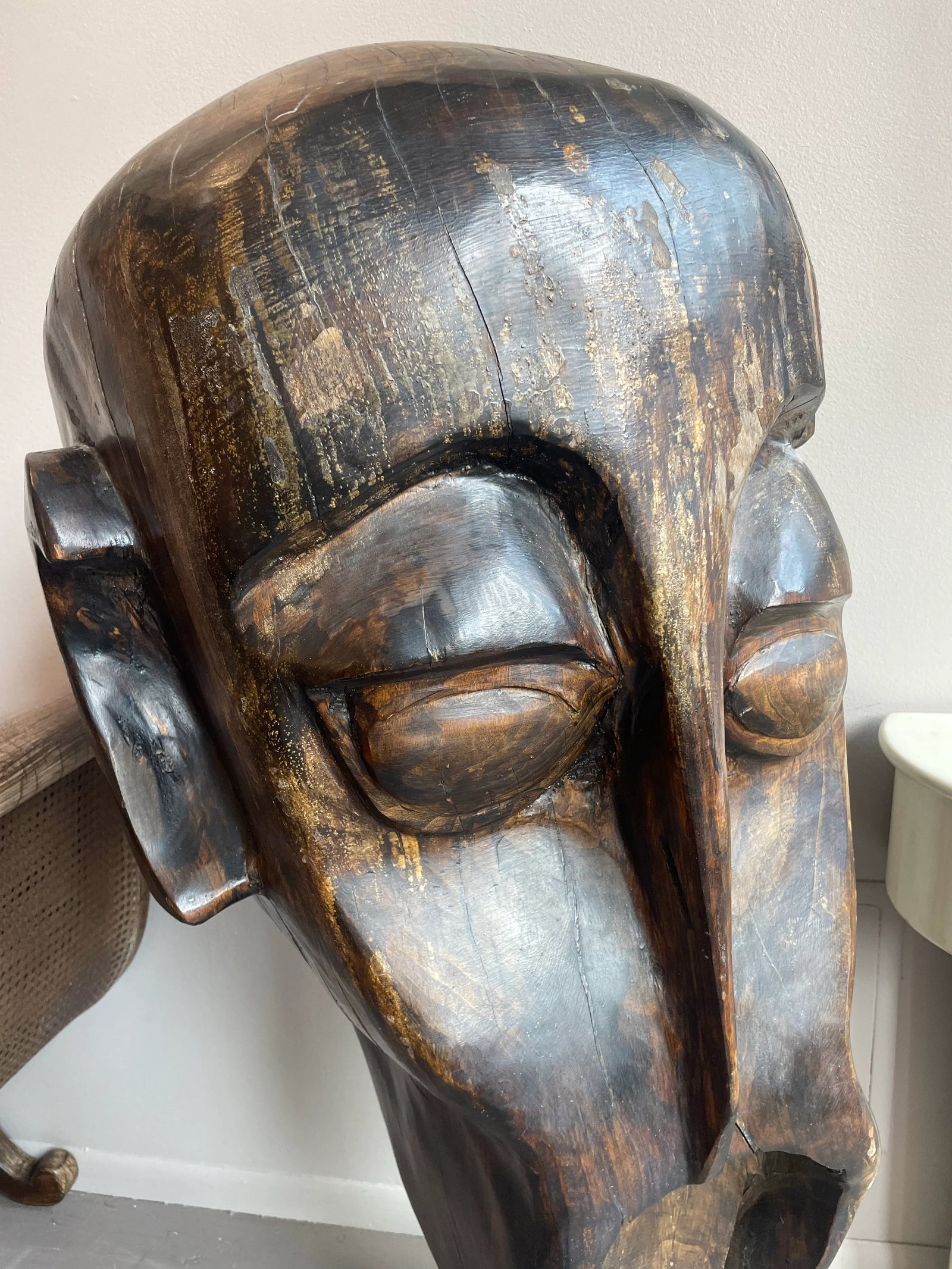 1990s Huge Vintage Wood Sculpture - 2