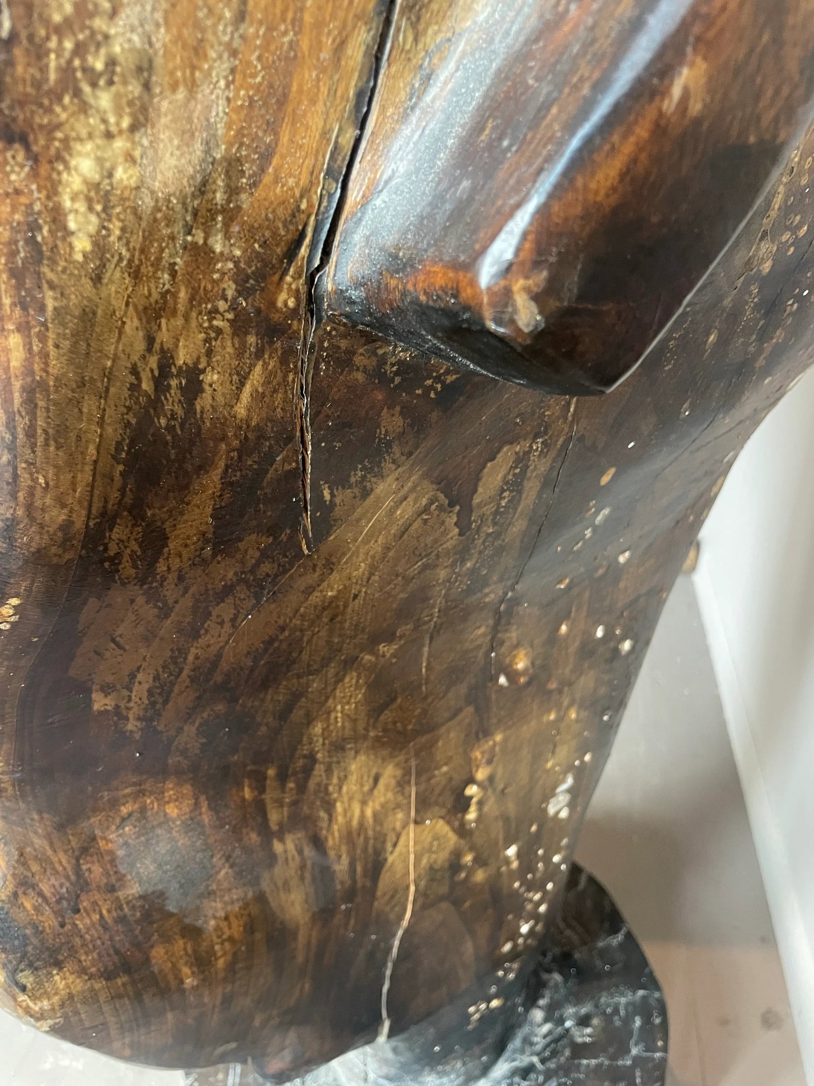 1990s Huge Vintage Wood Sculpture - 3