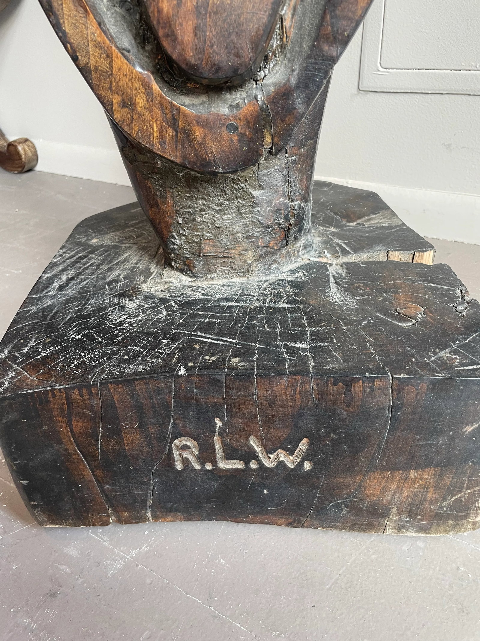 1990s Huge Vintage Wood Sculpture - 4