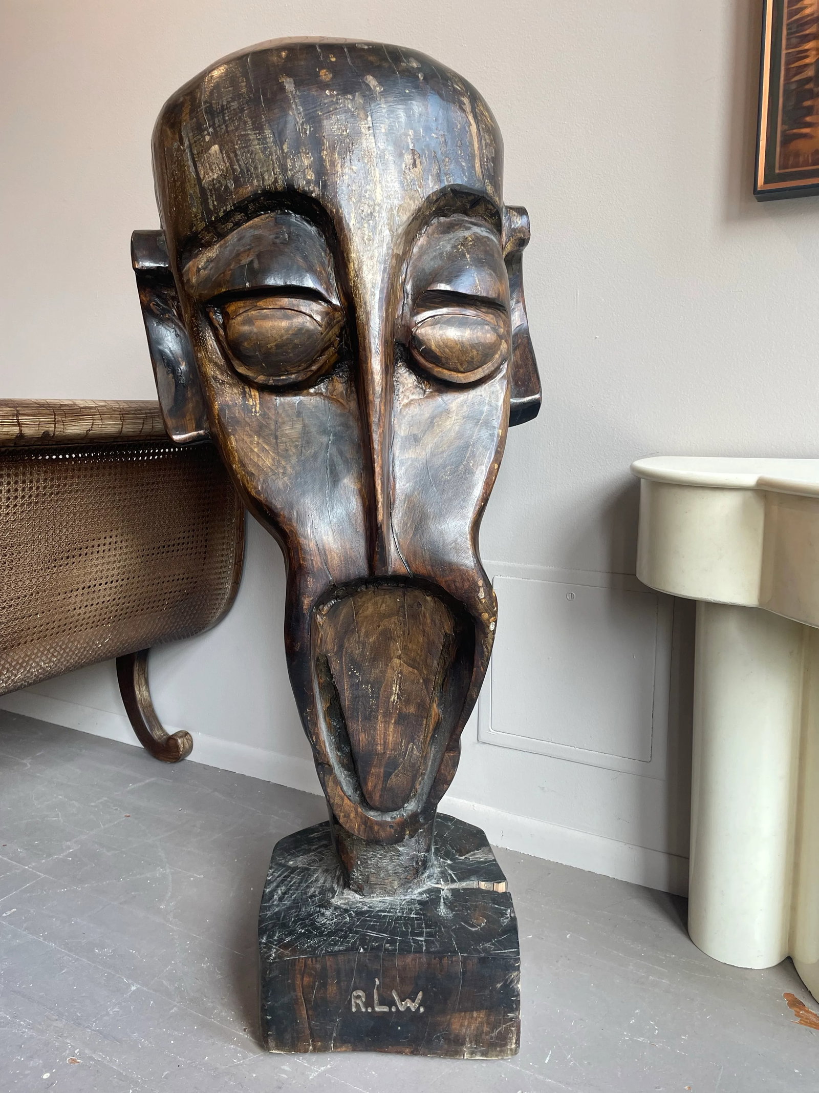 1990s Huge Vintage Wood Sculpture - 6