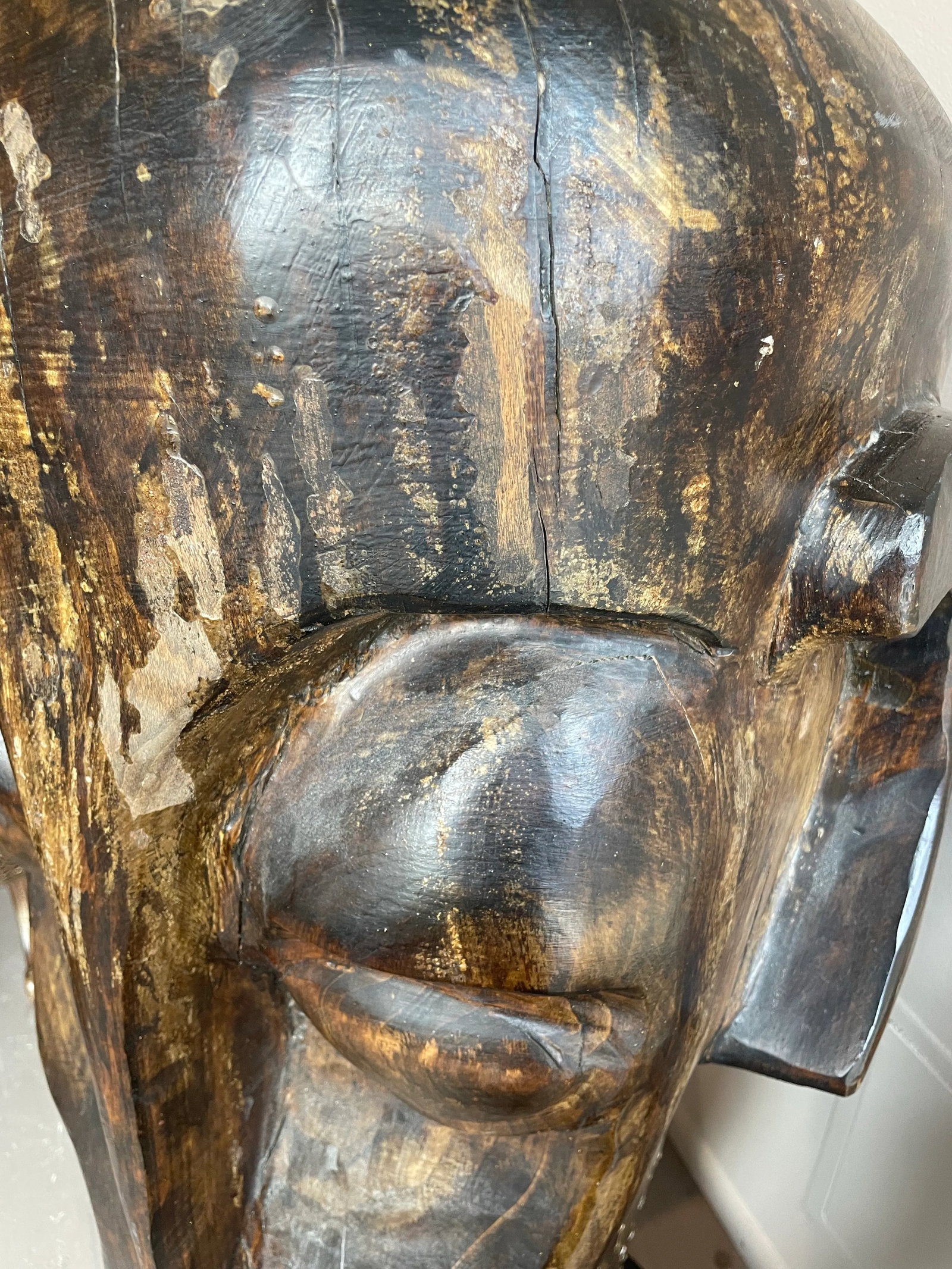 1990s Huge Vintage Wood Sculpture - 7