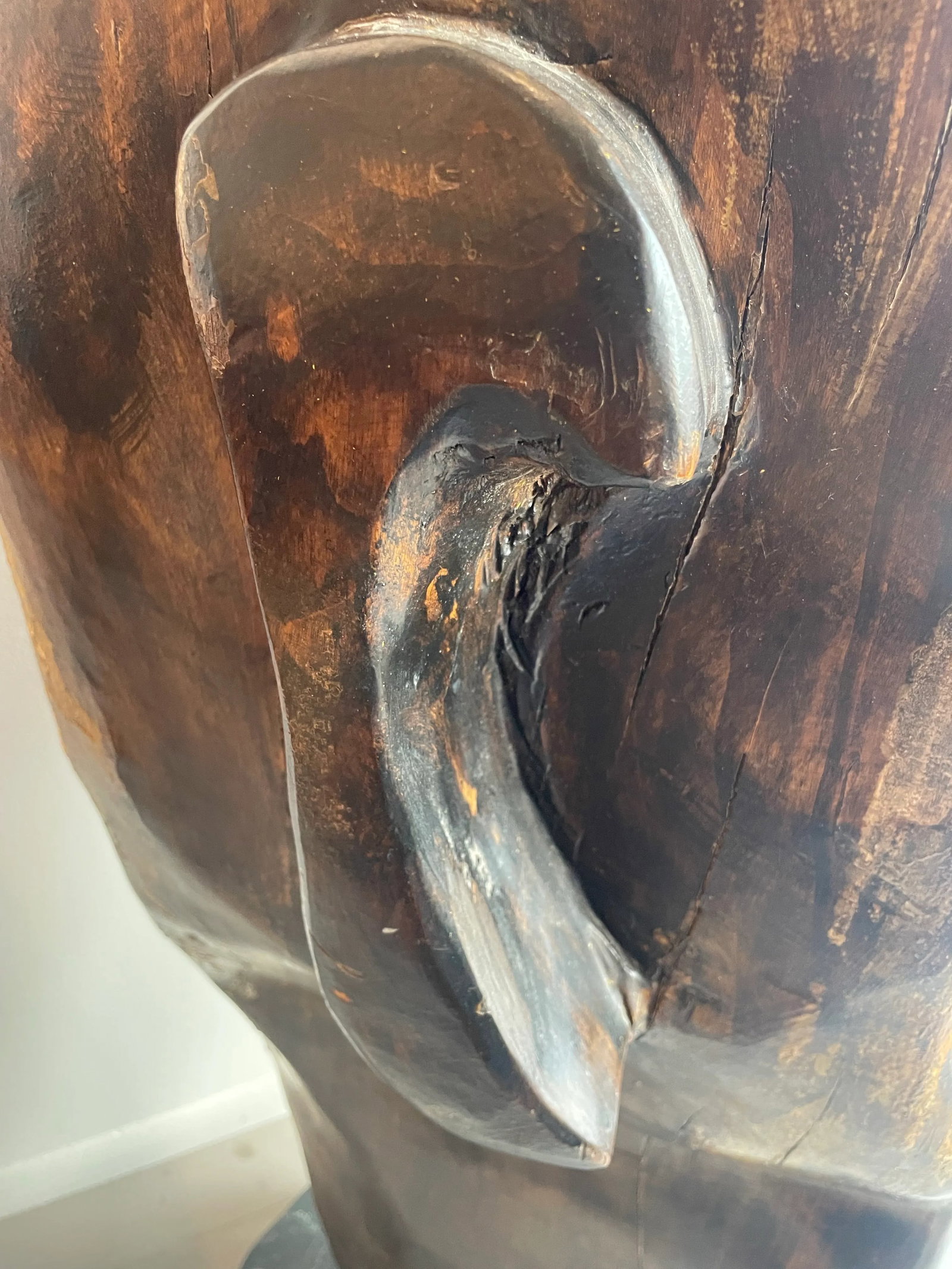 1990s Huge Vintage Wood Sculpture - 8