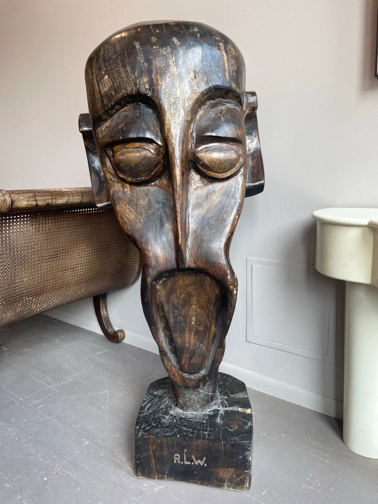 1990s Huge Vintage Wood Sculpture - 9