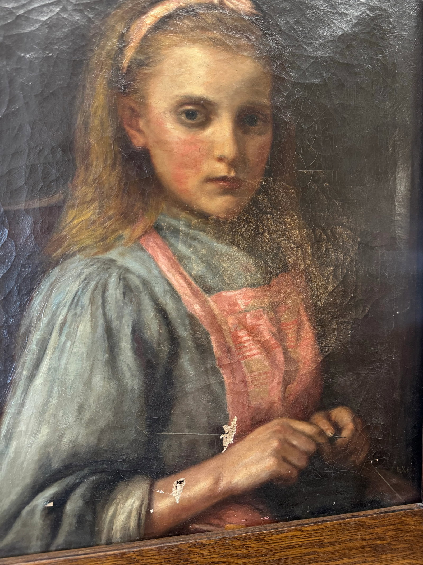 Alice in Wonderland Portrait, Oil Painting, Circa 1800s - 3