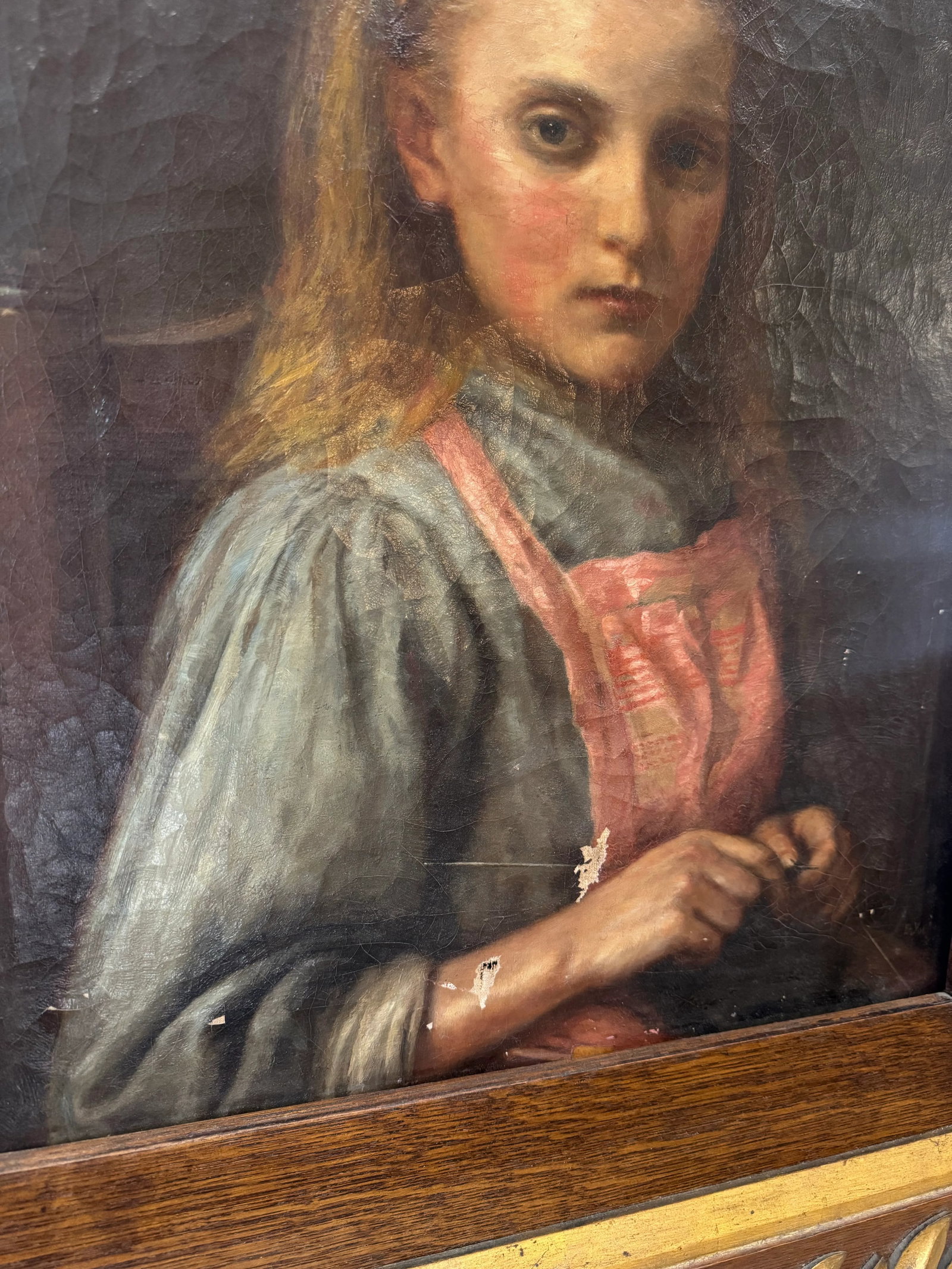 Alice in Wonderland Portrait, Oil Painting, Circa 1800s - 9