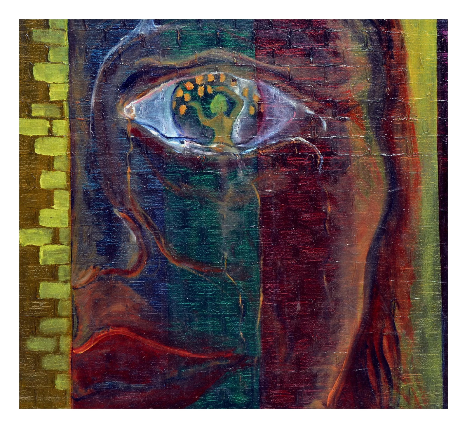 1980s Abstract Expressionist Close up Portrait "Vision" - 3