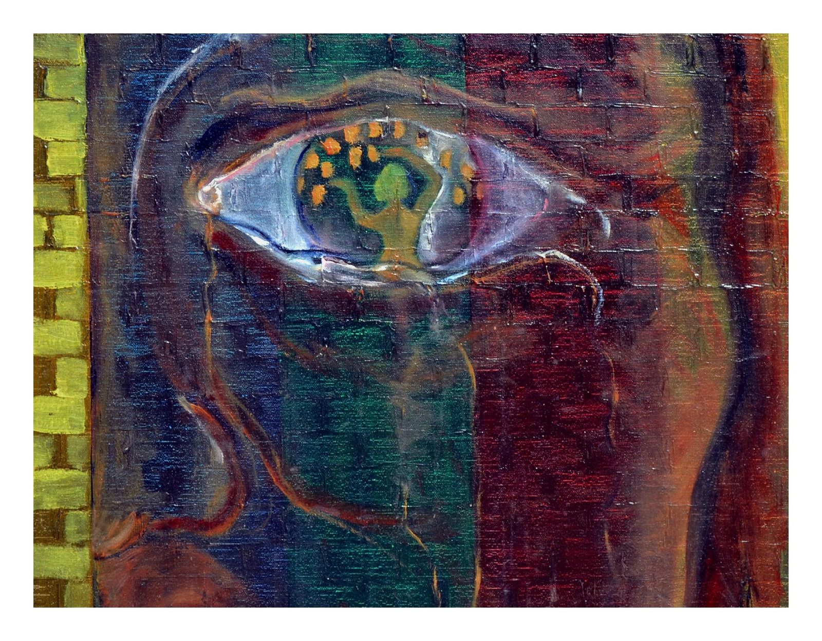 1980s Abstract Expressionist Close up Portrait "Vision" - 4