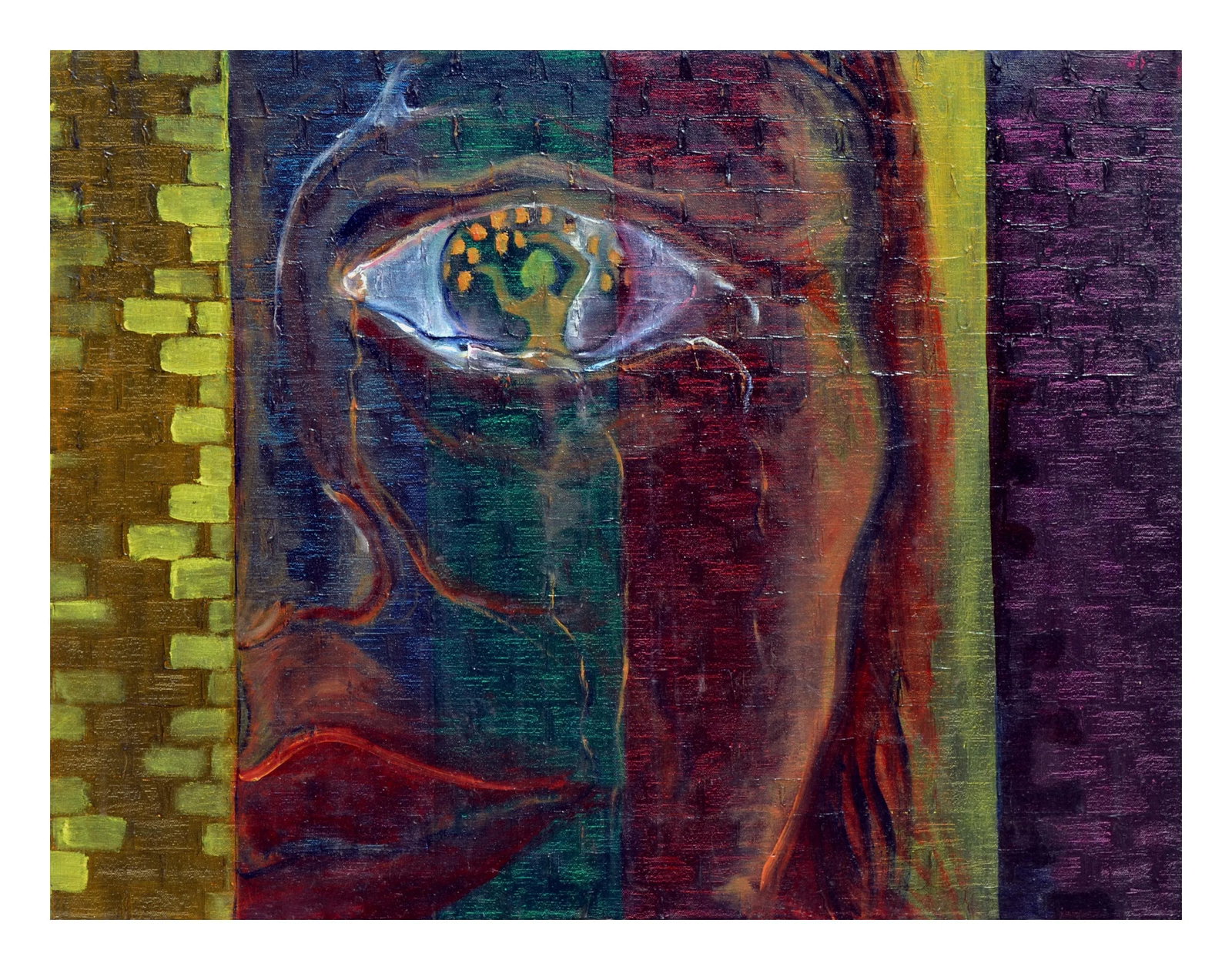 1980s Abstract Expressionist Close up Portrait "Vision" - 5