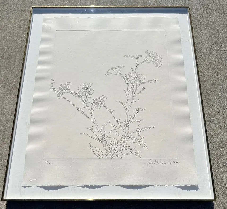 Ed Baynard (American, 1940-2016) Floral, Flowers Etching Framed - 6