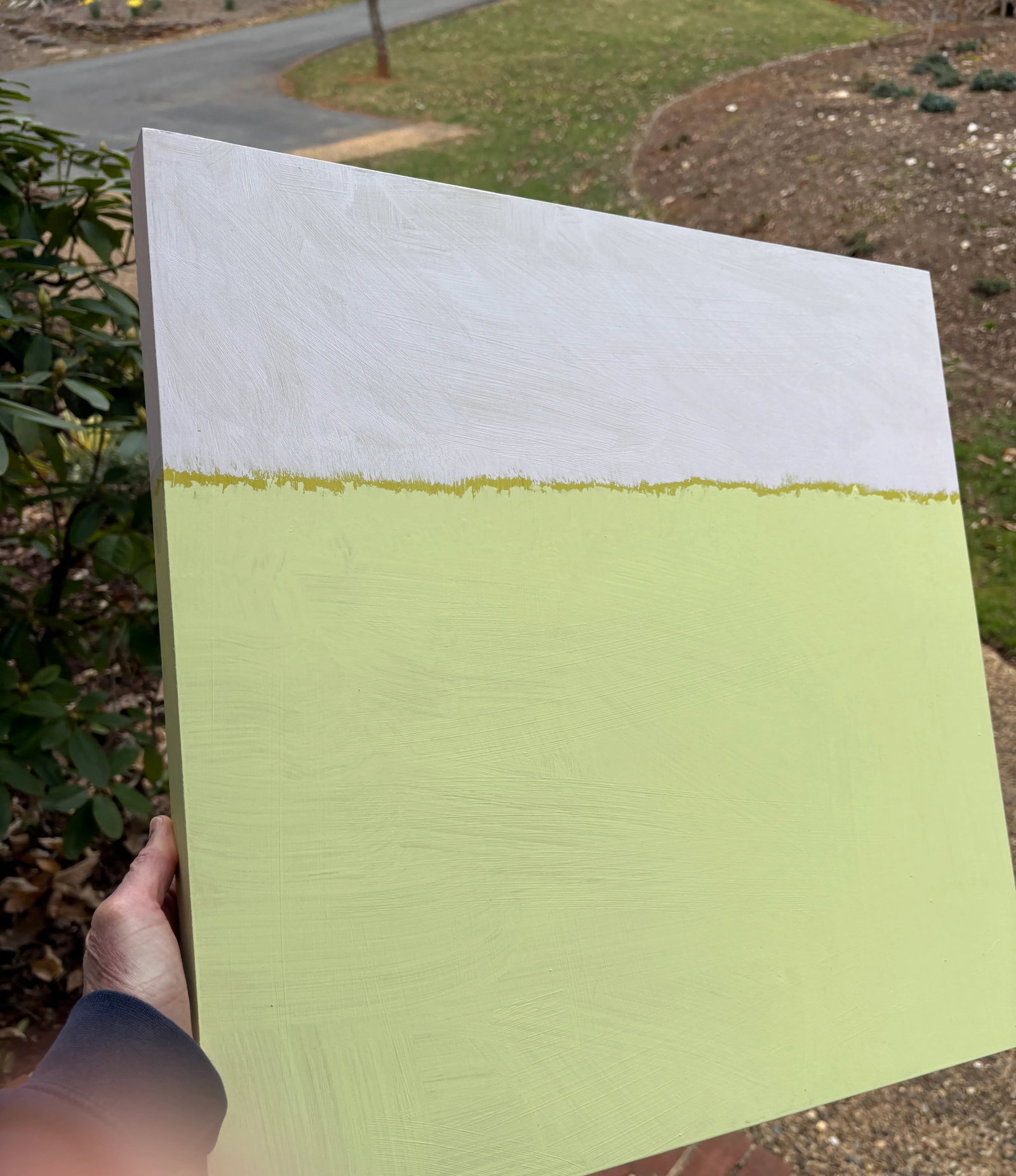 Sarah Trundle, Contemporary Abstract Landscape Painting, "Landscape in Pale Pink and Green, No. 3" - 3