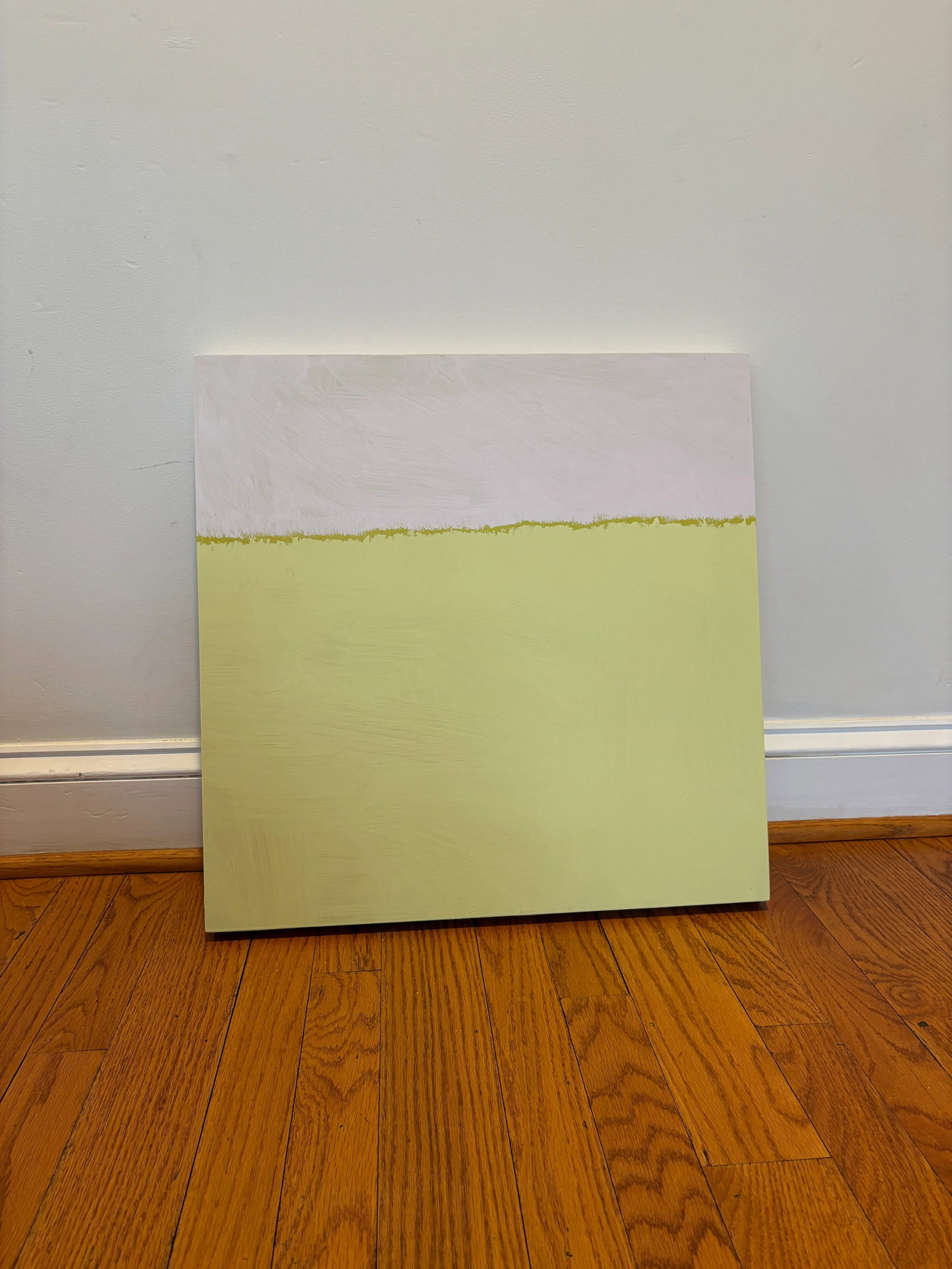 Sarah Trundle, Contemporary Abstract Landscape Painting, "Landscape in Pale Pink and Green, No. 3" - 4