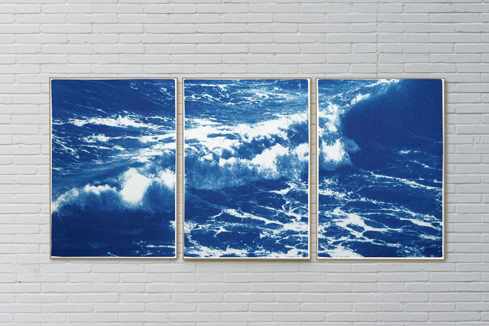 2020 Australian Landscape Nautical Triptych Cyanotype Print on Watercolor PaperMulti Paneled Art by - 8
