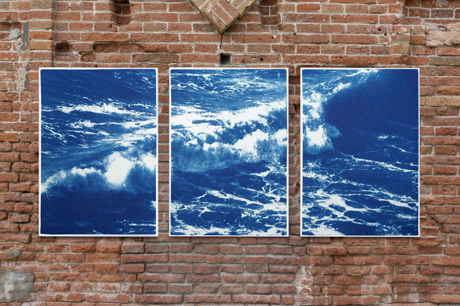 2020 Australian Landscape Nautical Triptych Cyanotype Print on Watercolor PaperMulti Paneled Art by - 9
