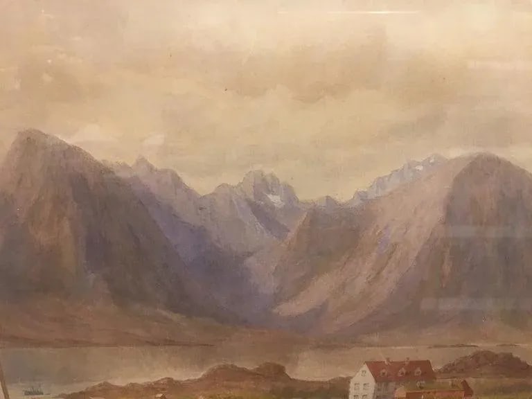 British School "Mountain Landscape", Watercolor, Framed, Unsigned, 19th Century - 5
