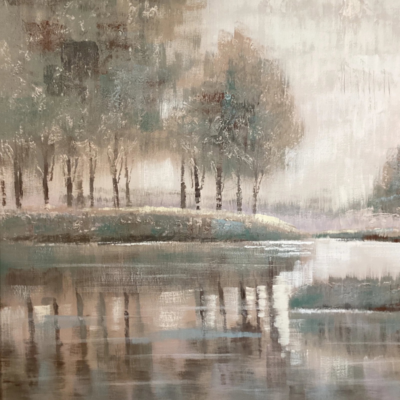 Mid Century Modern Impressionist Massive Lee Reynolds Serene Nature Scene Oil Panting Framed - 4