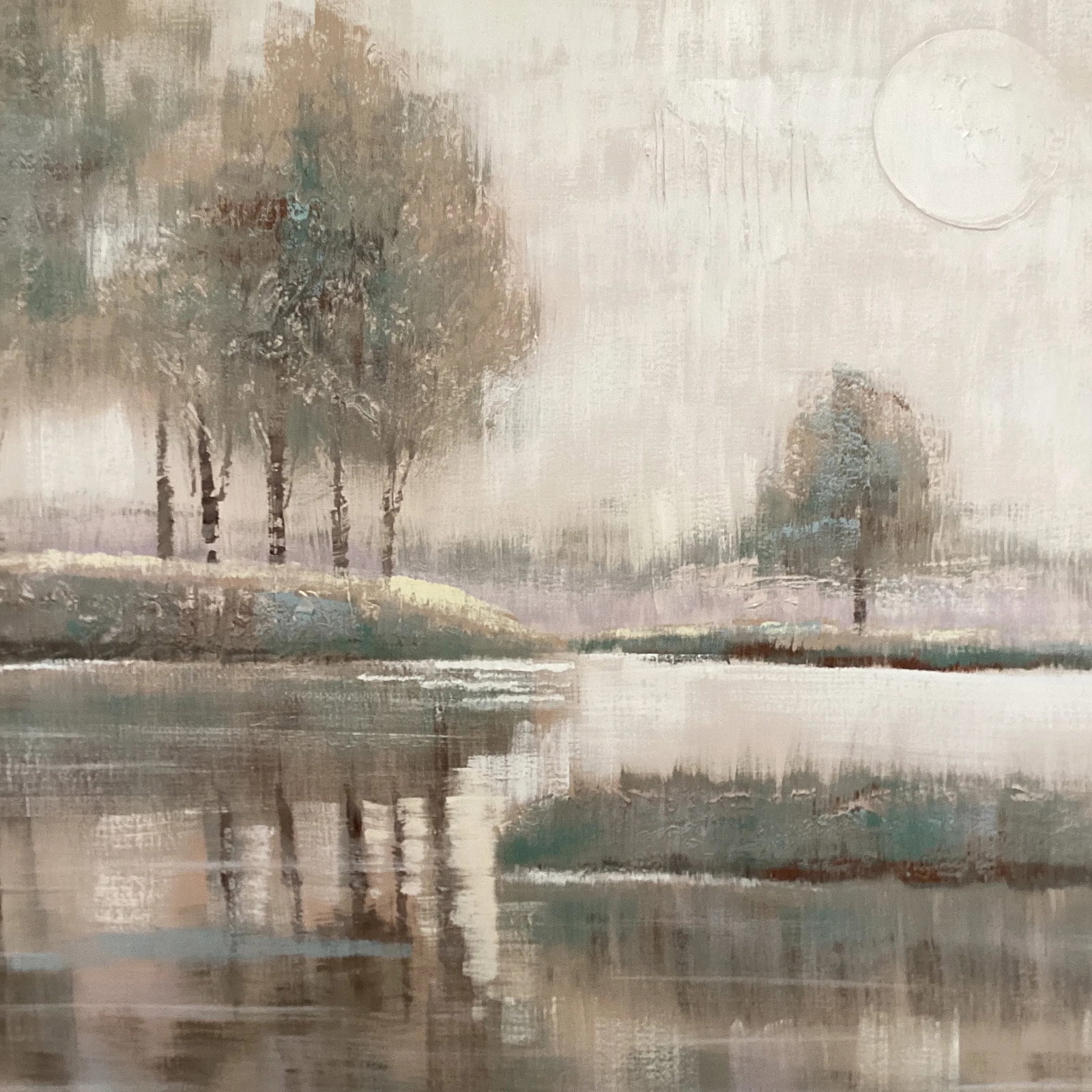 Mid Century Modern Impressionist Massive Lee Reynolds Serene Nature Scene Oil Panting Framed - 5