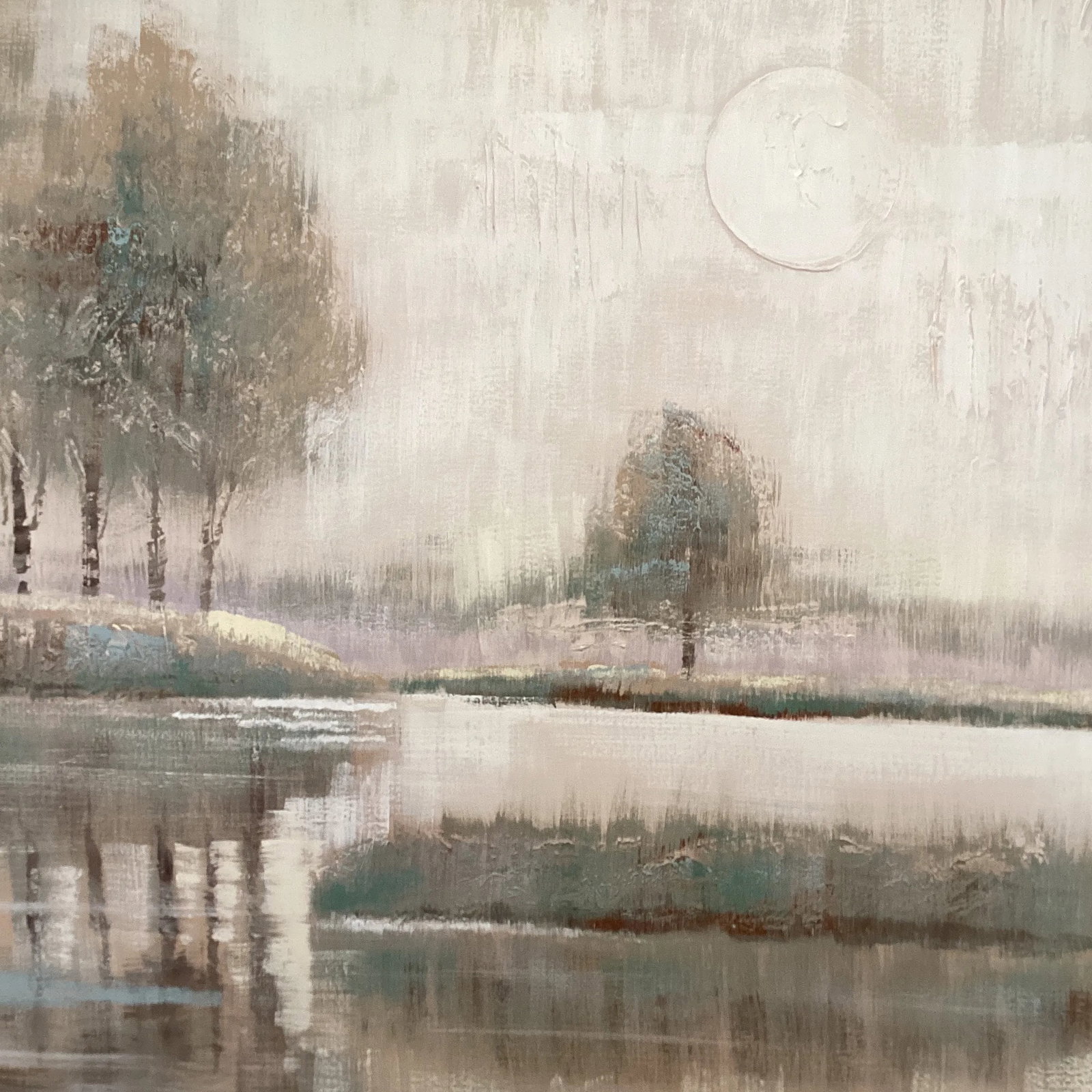 Mid Century Modern Impressionist Massive Lee Reynolds Serene Nature Scene Oil Panting Framed - 6