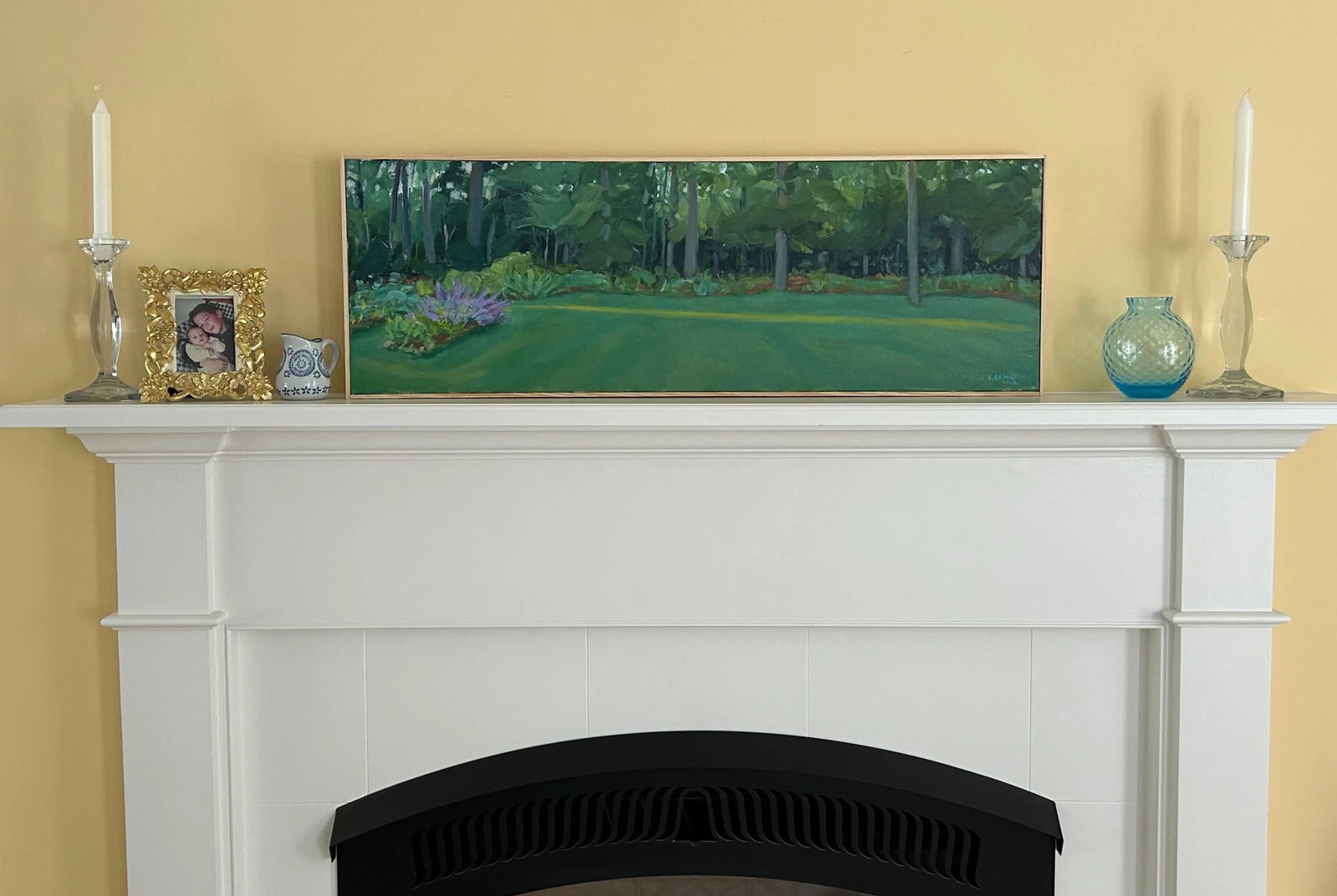 Contemporary Acrylic Plein Air Painting, Backyard in Summer, by Stephen Remick, Framed - 11