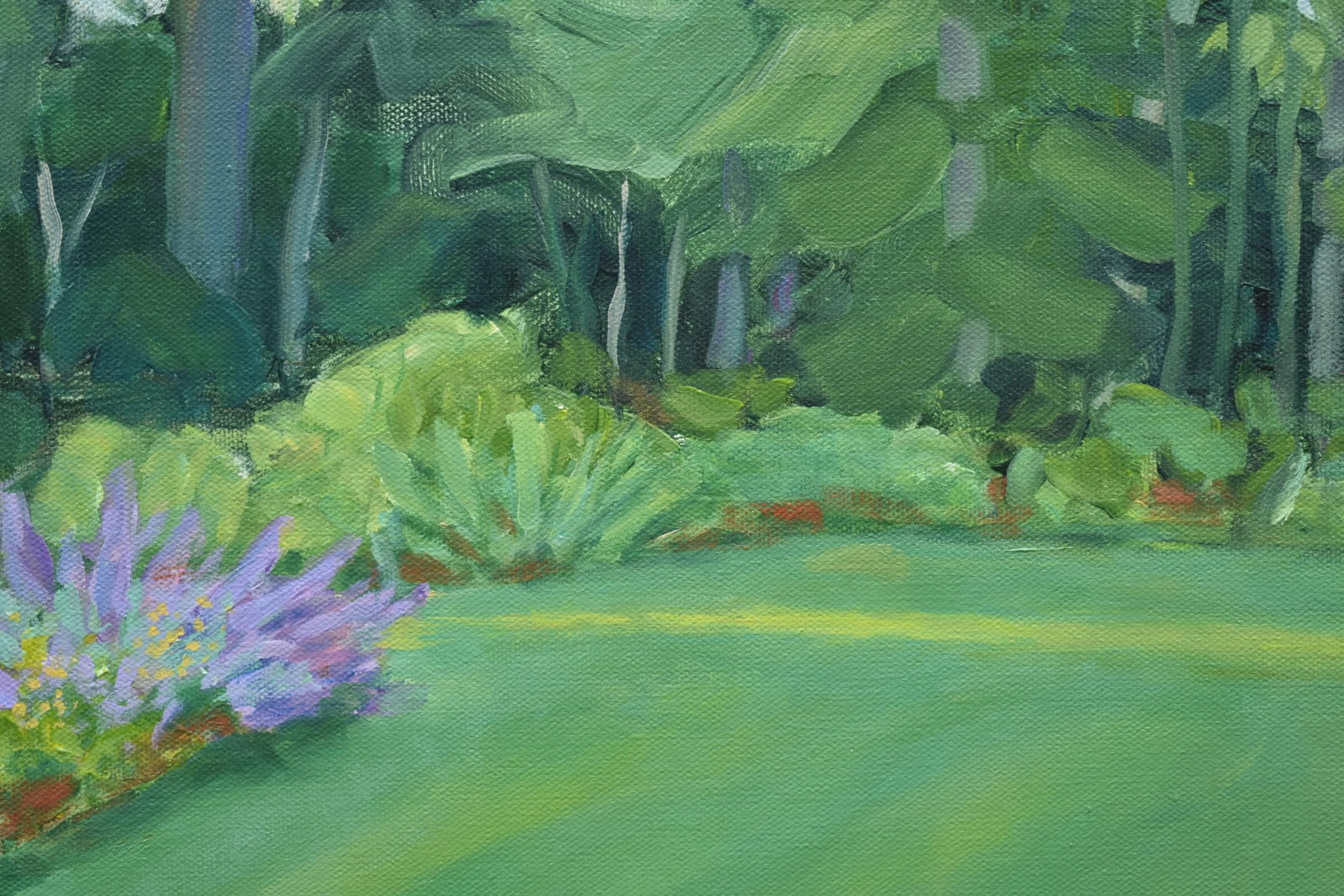 Contemporary Acrylic Plein Air Painting, Backyard in Summer, by Stephen Remick, Framed - 4