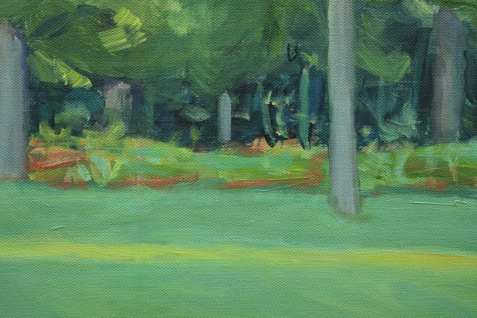Contemporary Acrylic Plein Air Painting, Backyard in Summer, by Stephen Remick, Framed - 5